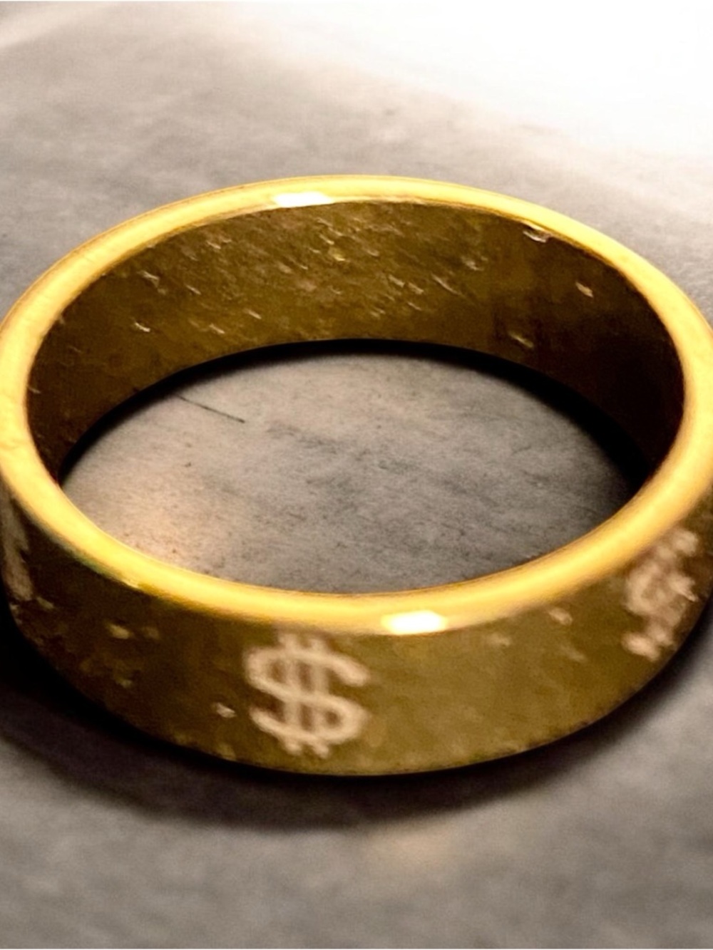 Gold-Tone Money Sign Ring